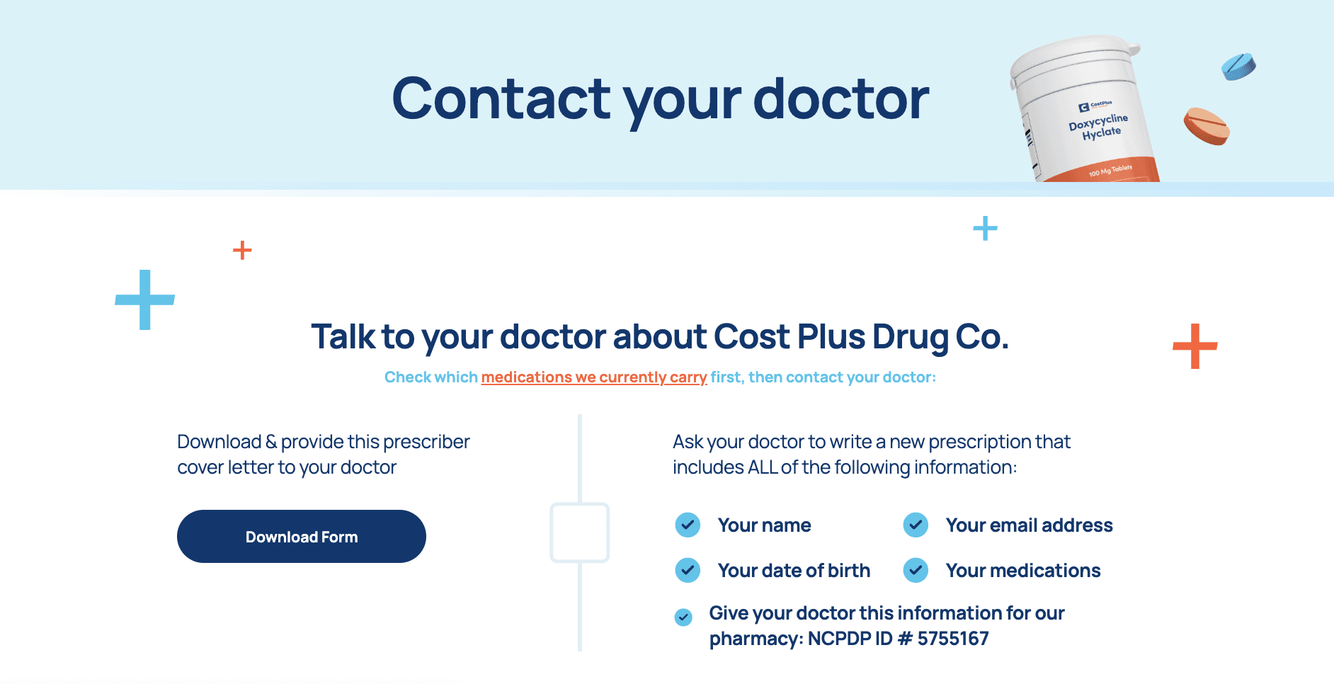 Cost Plus Drugs prescription form