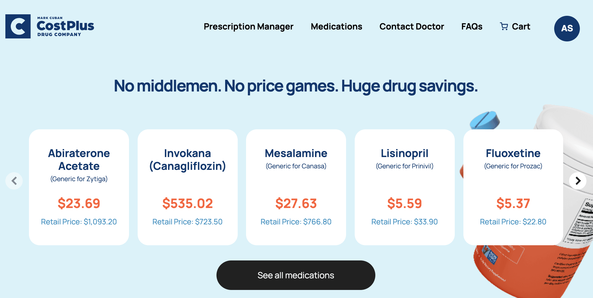 Cost Plus Drugs Homepage