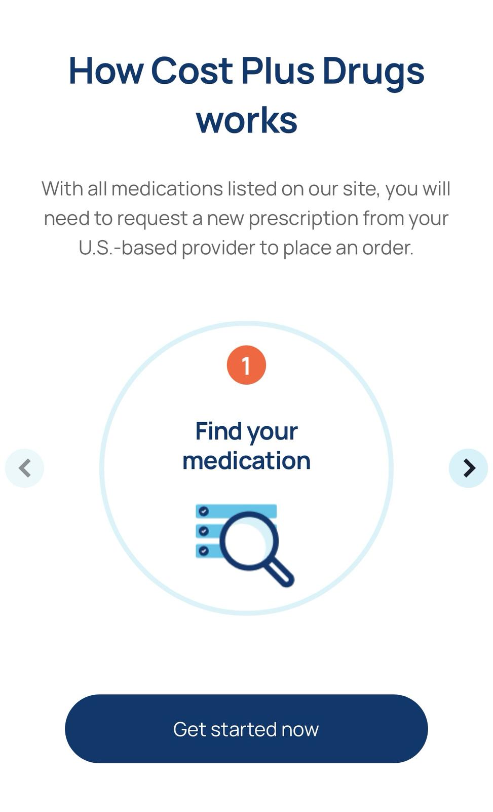 Step 1: Find your medications on Cost Plus Drugs